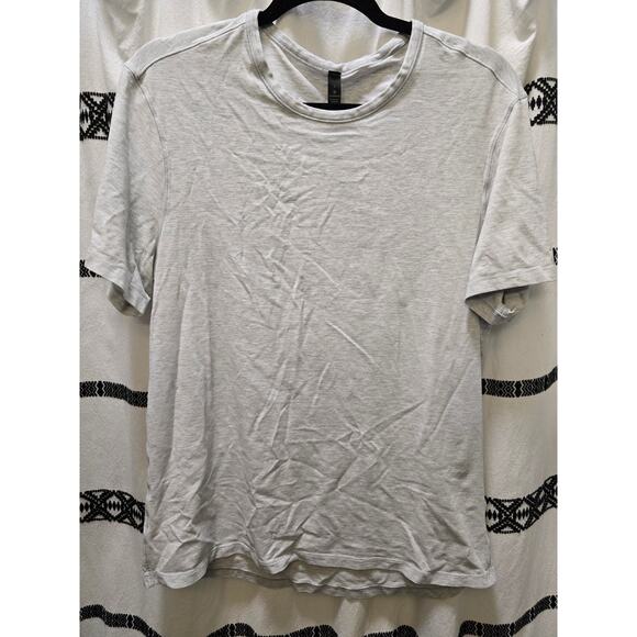Lululemon light gray heathered crew neck short sleeve athletic shirt size large - Picture 1 of 6